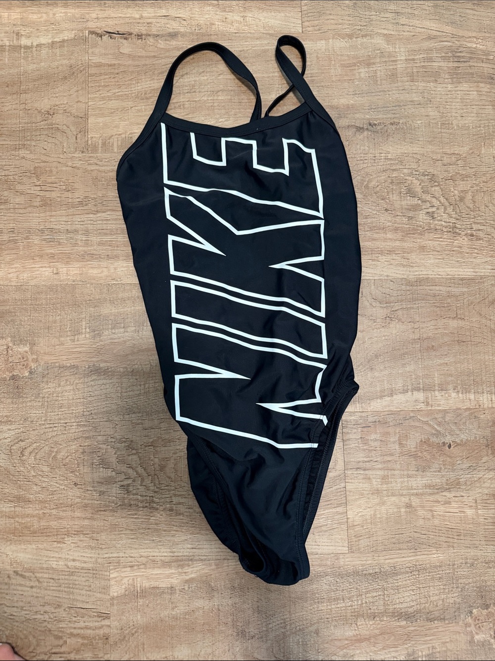 Nike Black One-Piece Swimsuit with White Logo